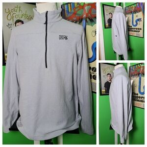 Mountain Hardwear Men’s Gray Long Sleeve Fleece Pullover shirt/sweater Large